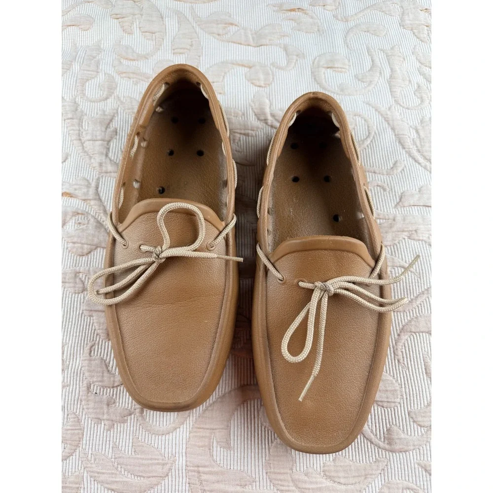 Tucket Footwear Mens Tan Waterproof Boat Shoes Deck Loafers Size 8 Made in‎ USA